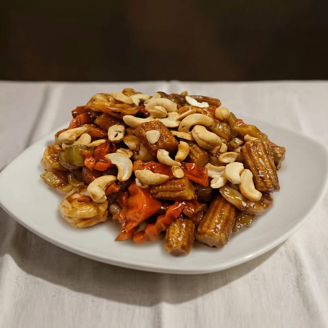 Fresh Jumbo Shrimp with Almond Ding.