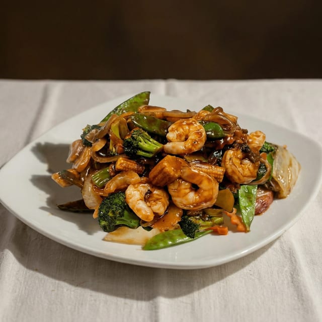 Fresh Jumbo Shrimp Szechuan Style.