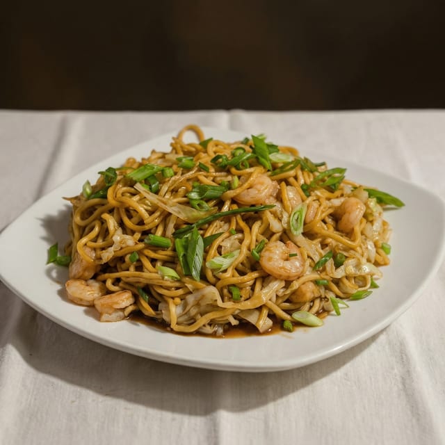 Fresh Baby Shrimp Lo Mein.