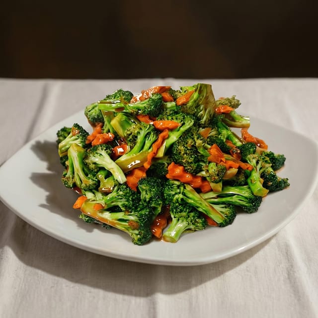 Broccoli with Brown Sauce.