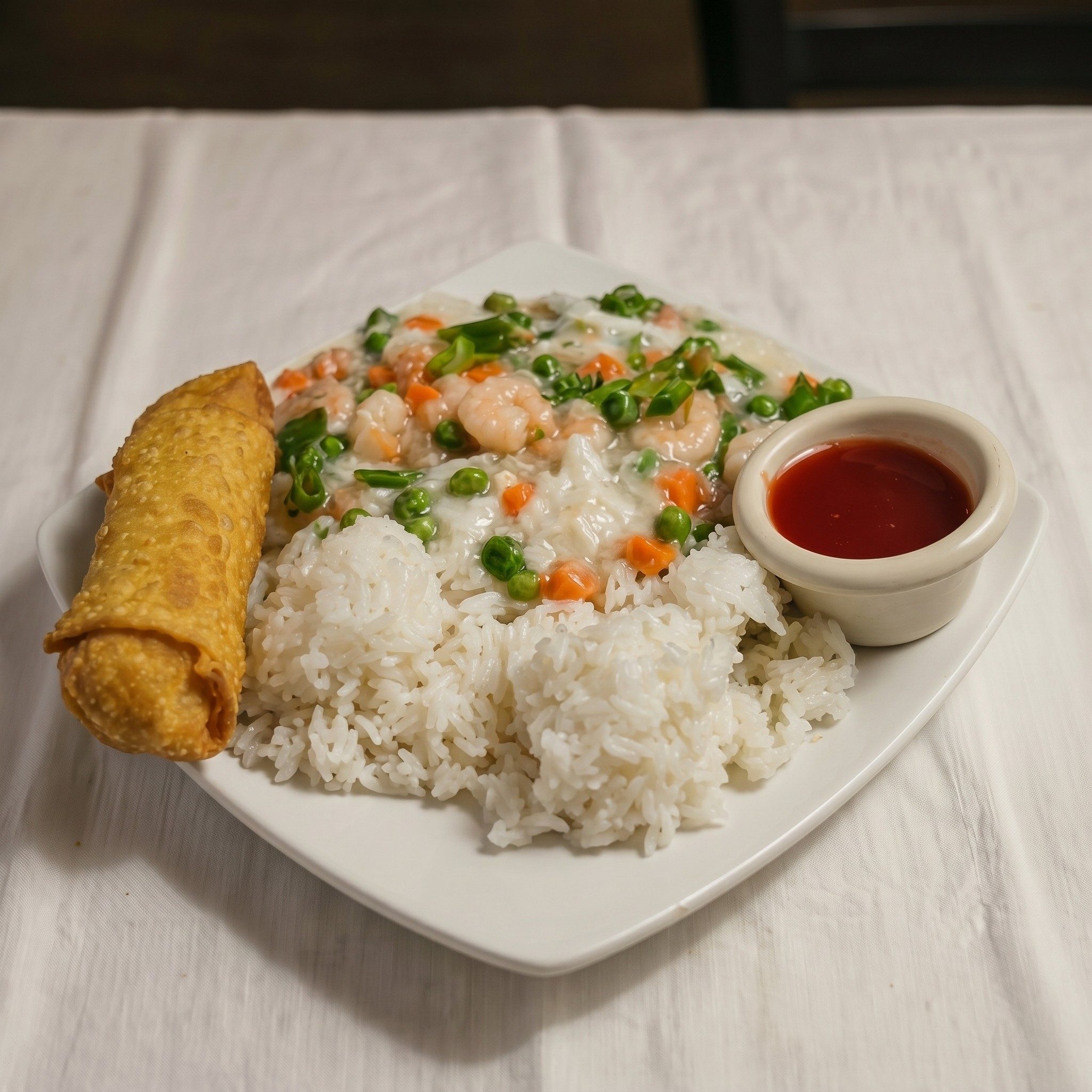 Fresh Baby Shrimp with Lobster Sauce Combo.
