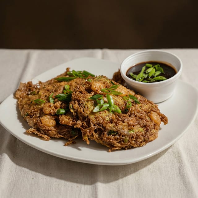 Fresh Baby Shrimp Egg Foo Young.