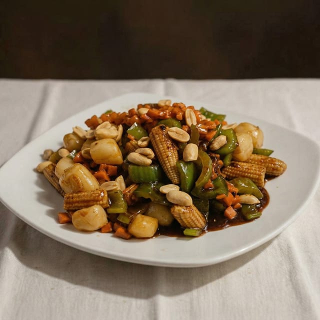Fresh Scallops Kung Po Style.