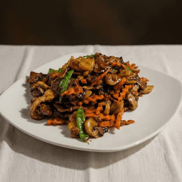 Beef & Chicken with Fresh Mushrooms.