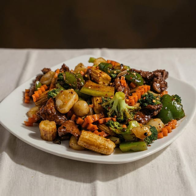 Beef with Garlic Sauce.