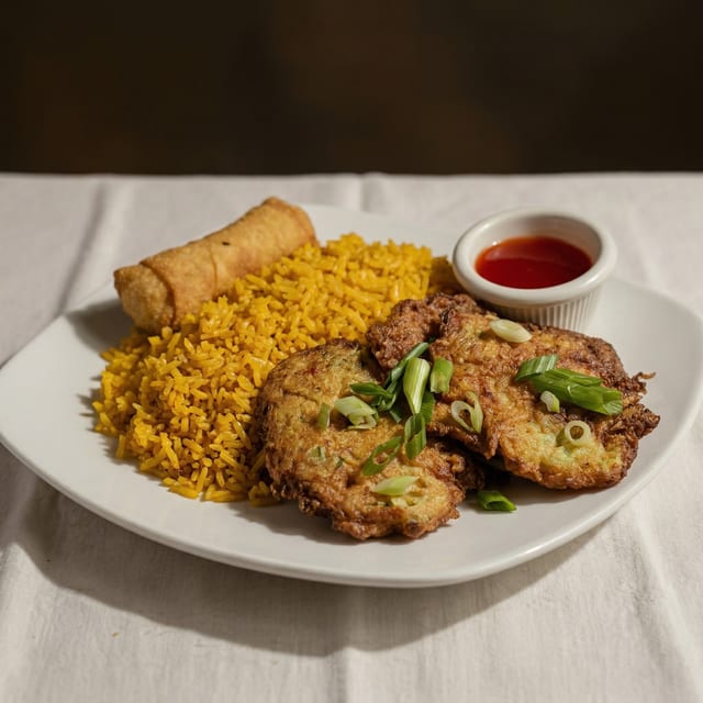 Roast Pork Egg Foo Young Combo.