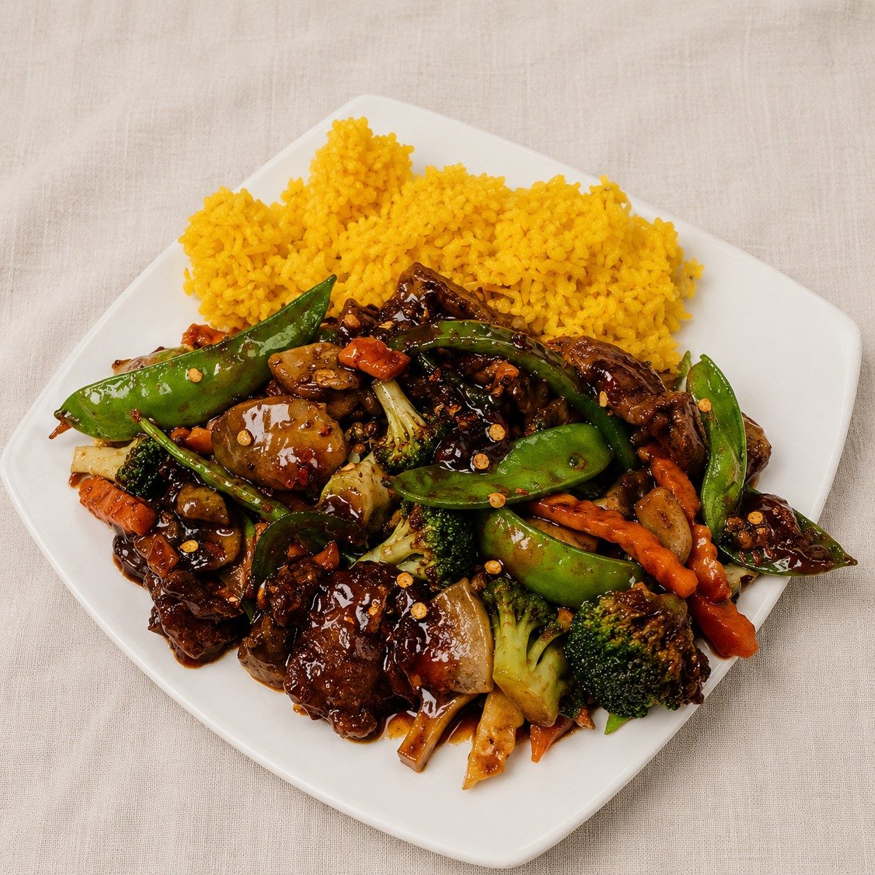 Hunan Beef or Chicken.