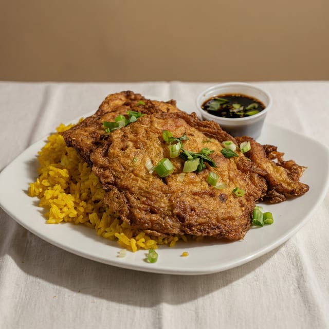 Egg Foo Young Chicken or Roast Pork.