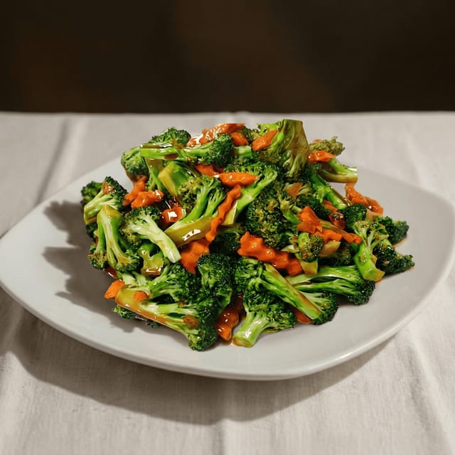 Broccoli with Brown Sauce.