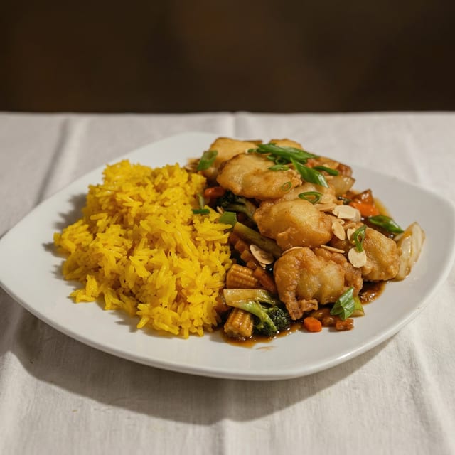 Almond Boneless Chicken.