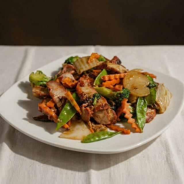 Roast Pork with Mixed Vegetables.