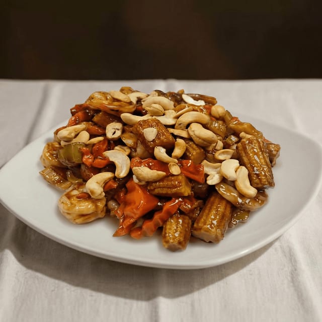 Fresh Jumbo Shrimp with Almond Ding.